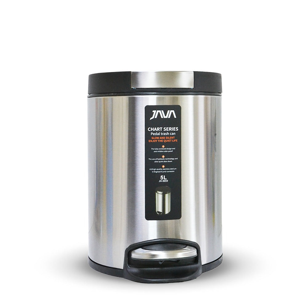 DUSTBIN 5L STEEL JAVA JH8859