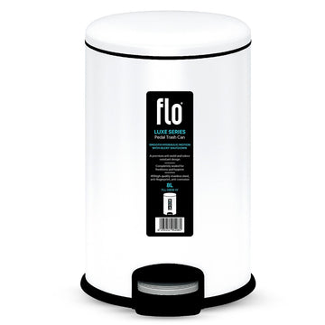 FLO S.S DUSTBIN - LUXE WHITE 8L