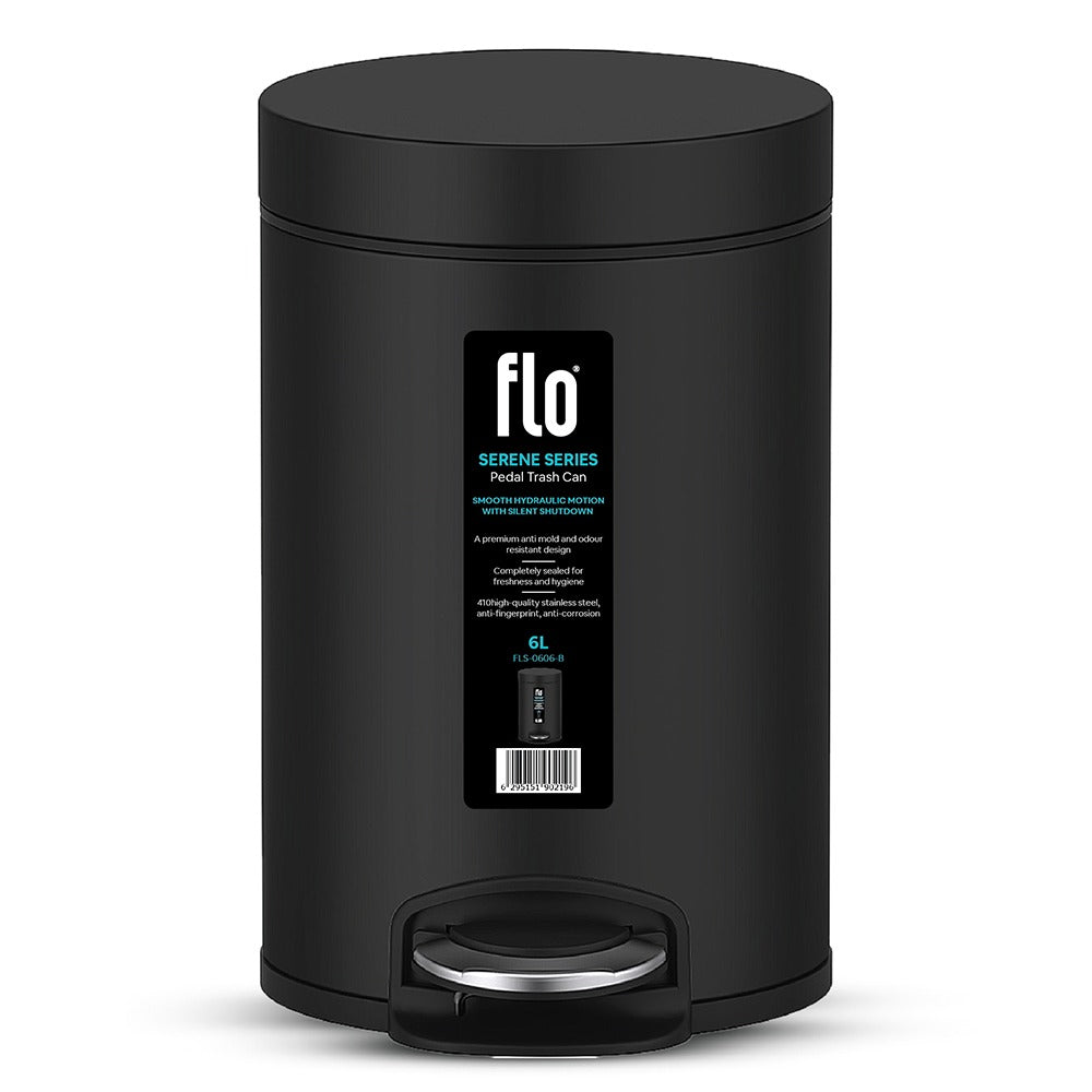 FLO DUSTBIN - SERENE  BLACK 6L