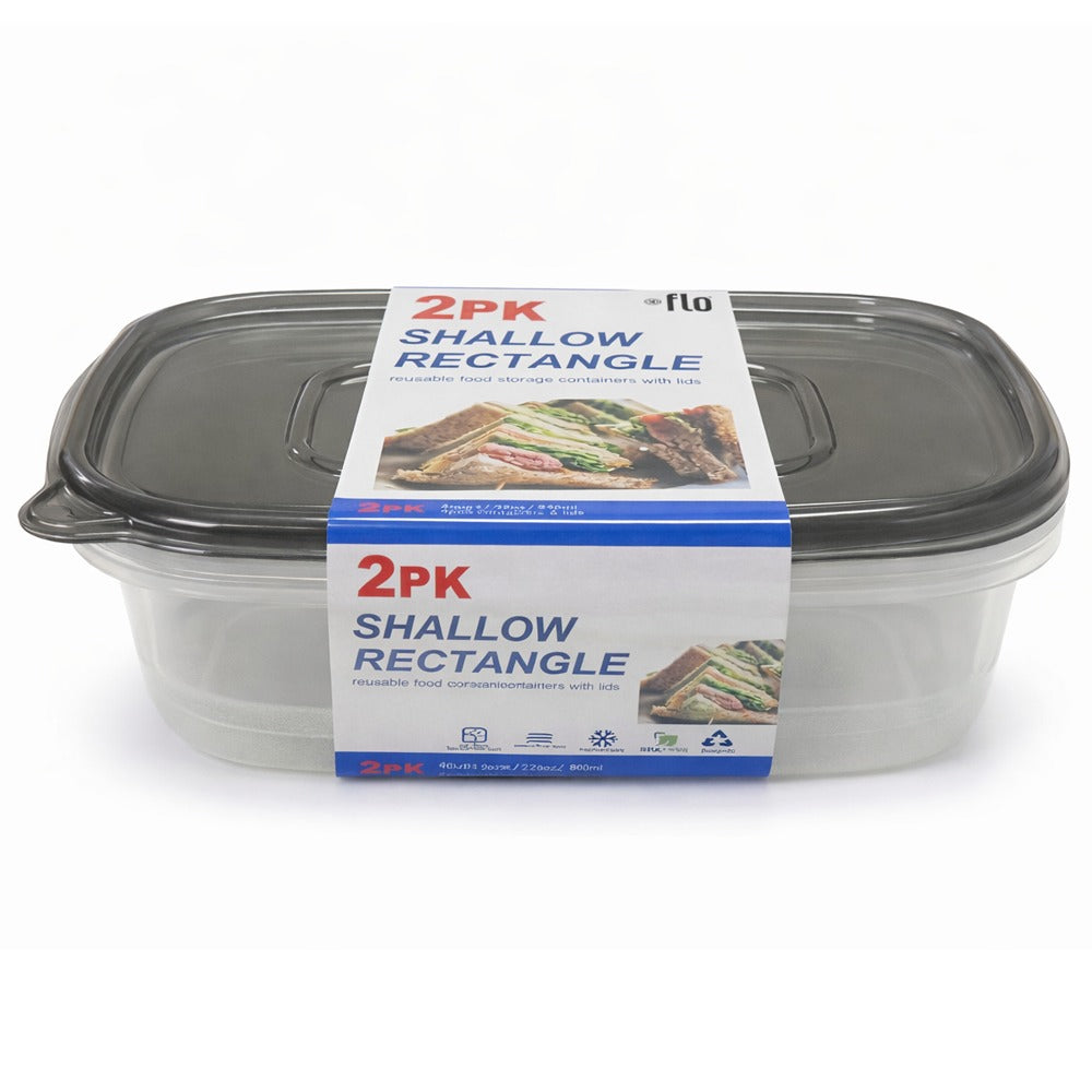 945ml Medium Rectangle Container 23x16x6cm 2pk 20205