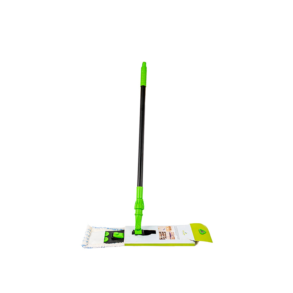 FLAT MOP MICROFIBER 40CM SET WITH IRON TELESCOPIC HANDLE 135CM (LOLLY MOP)