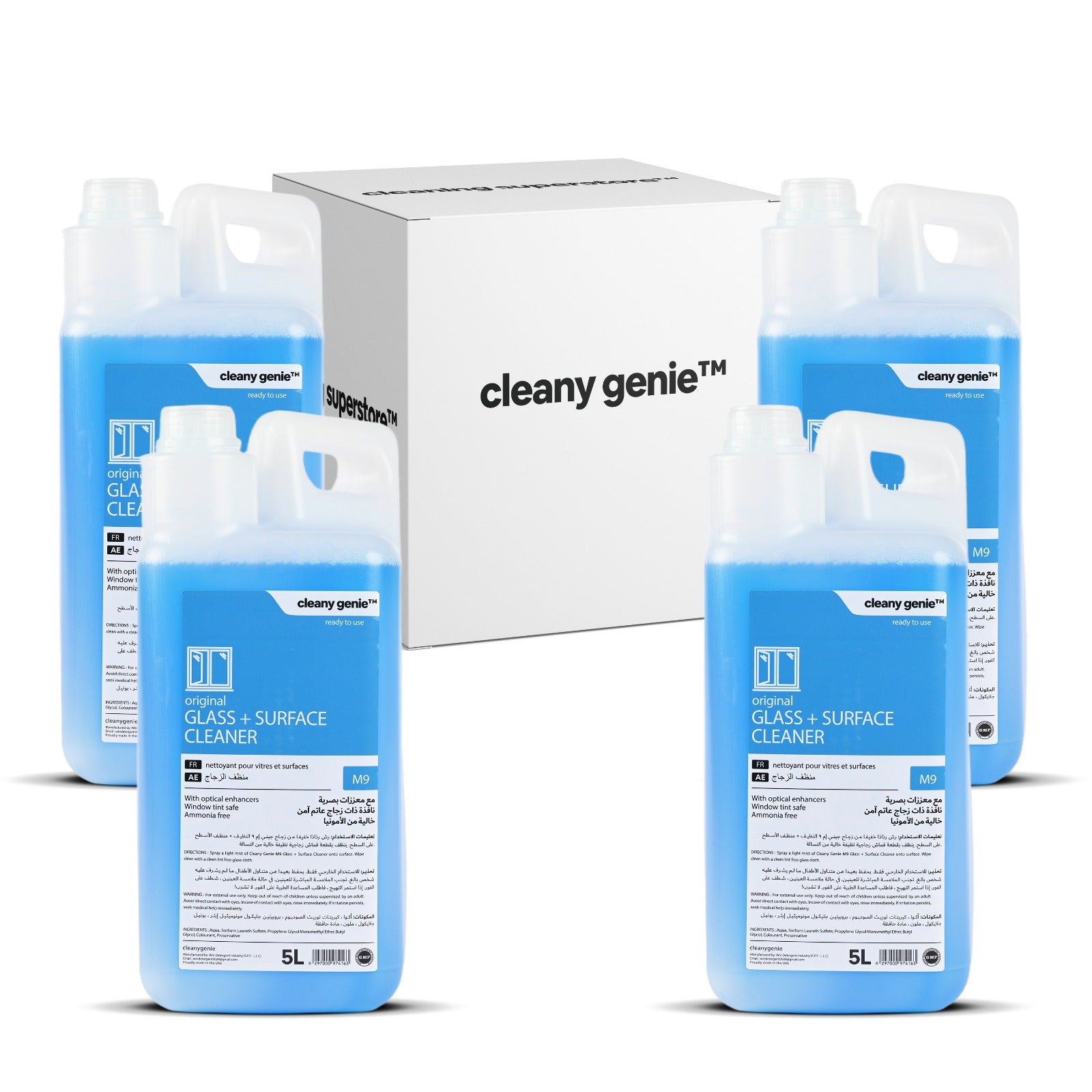 منظف الزجاج والأسطح M9 | 5 لتر | حزمة من 4