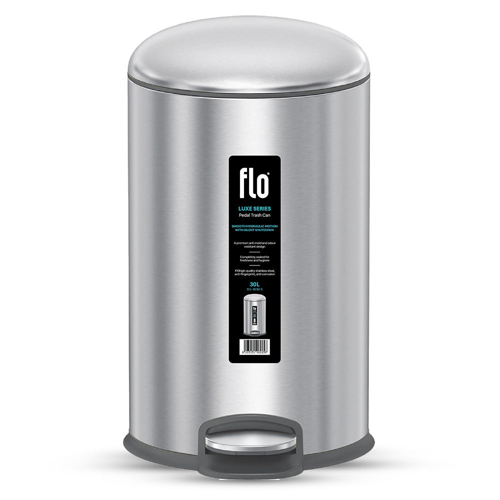 FLO DUSTBIN - LUXE  MATT STEEL 30L
