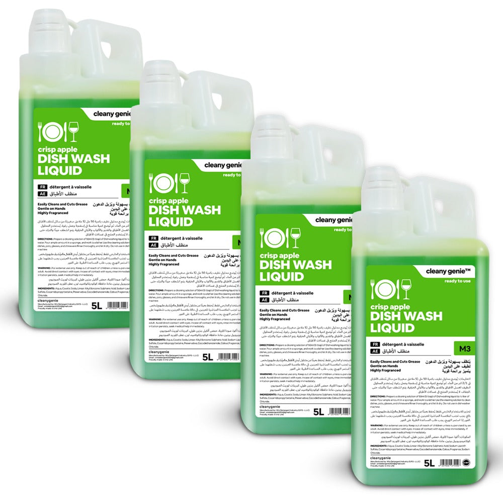 Dishwash Liquid M3 |  Crisp Apple 5L | Pack of 4