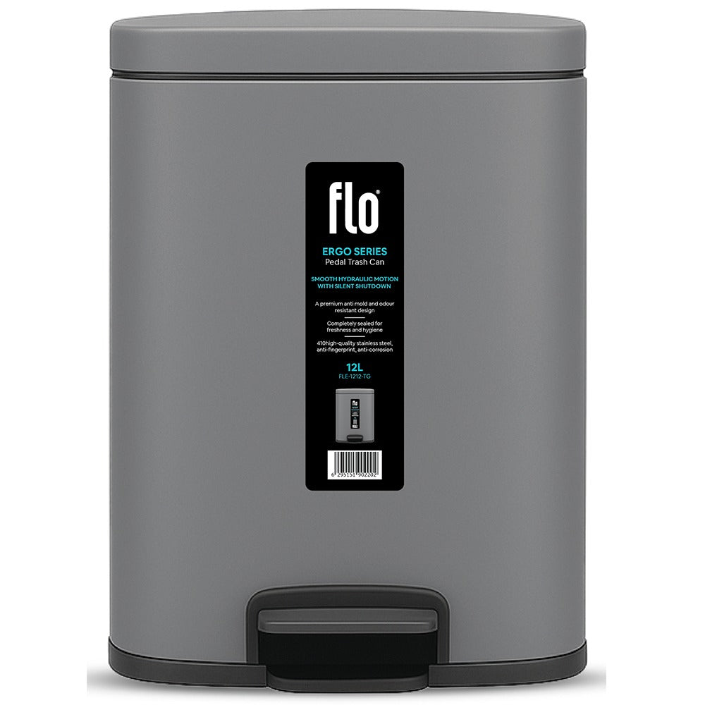 FLO DUSTBIN - ERGO TITANIUM GRAY 12L