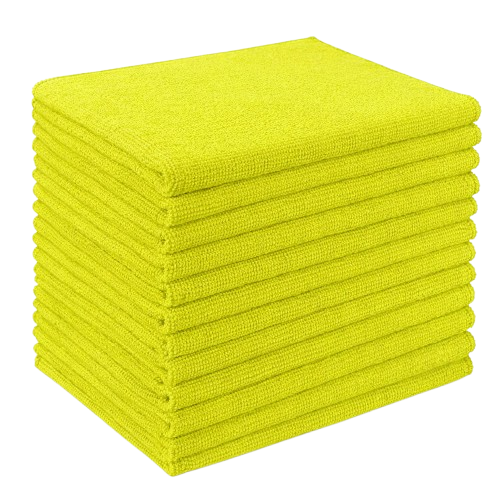 CLEANY GENIE Microfiber Cloth Yellow 12Pcs Pack of 20