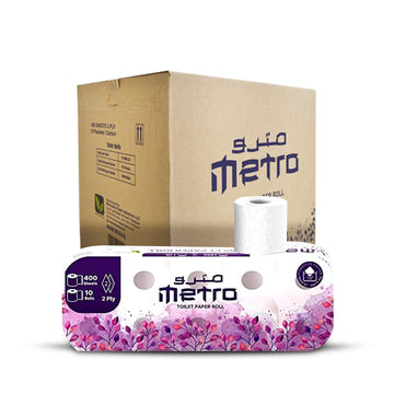 Metro Toilet Roll 400 Sheets | Pack of 100 Rolls