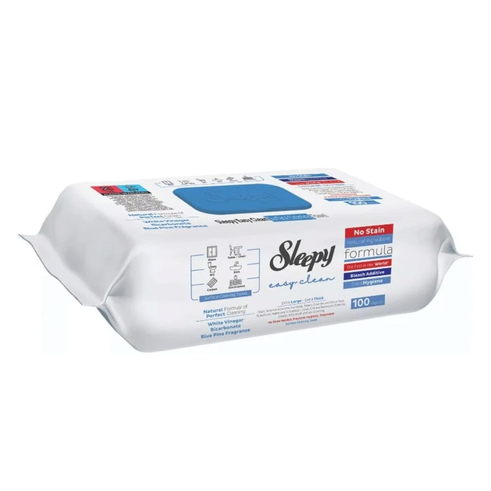 Sleepy Easy Clean Surface Cleaning Towel 100 pcs Bleach