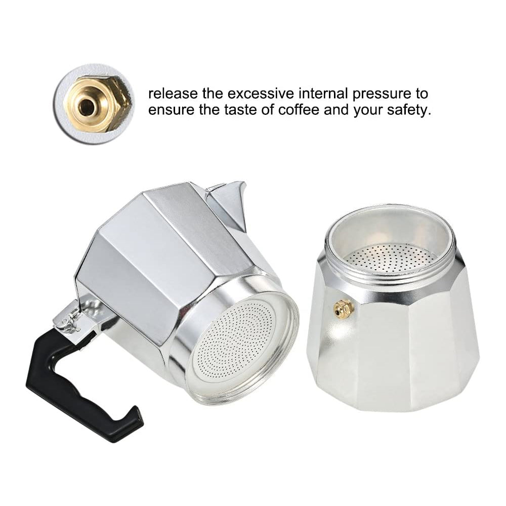 6-Cup Aluminum Espresso Percolator Coffee Stovetop Maker Mocha Pot
