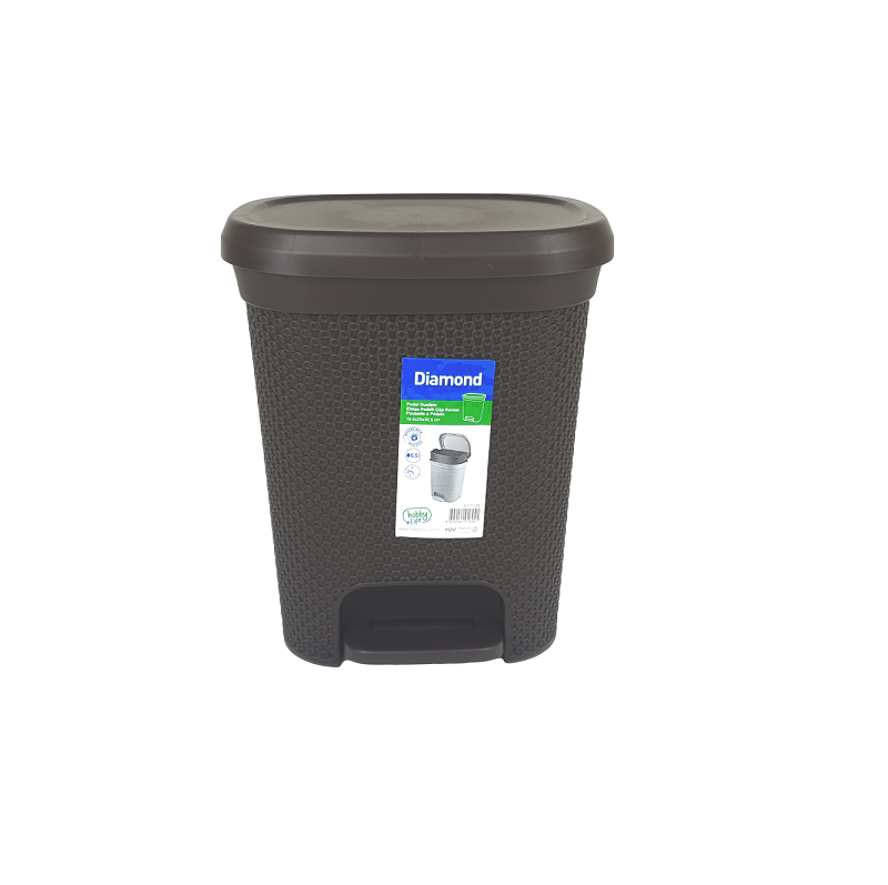 سلة مهملات بدواسة ماسية سعة 6.5 لتر