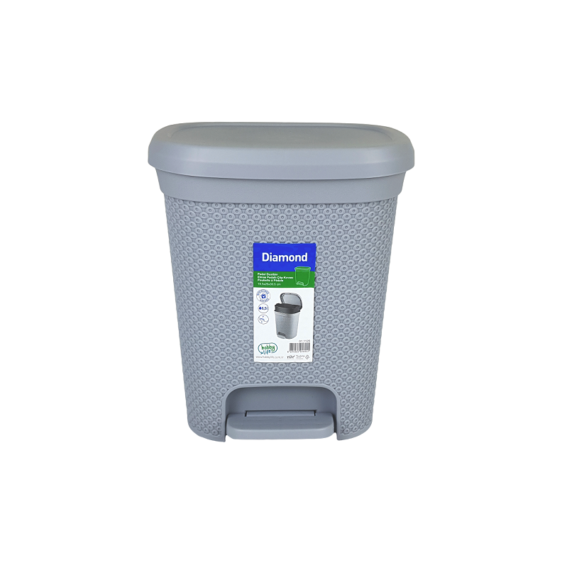 سلة مهملات بدواسة ماسية سعة 6.5 لتر