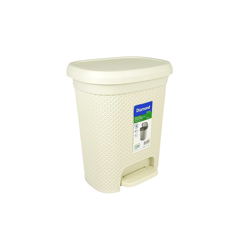 سلة مهملات بدواسة ماسية سعة 6.5 لتر