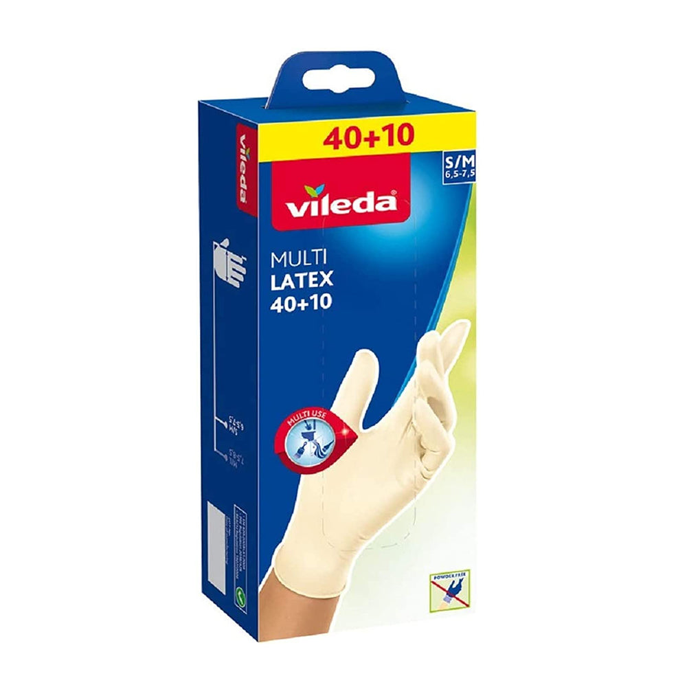 Vileda Gloves Latex 40+10 S/M