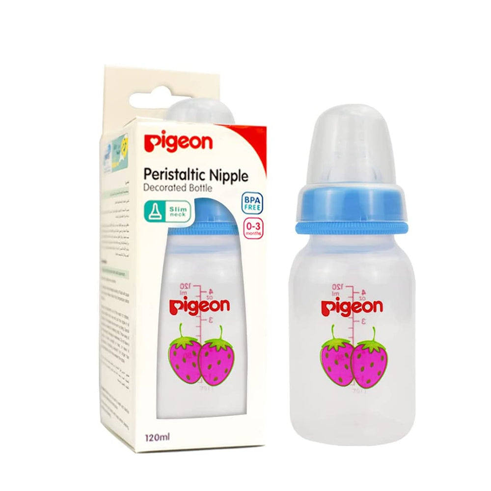PIGEON DECORATED PLASTIC BOTTLE 120ML (FRUITS)