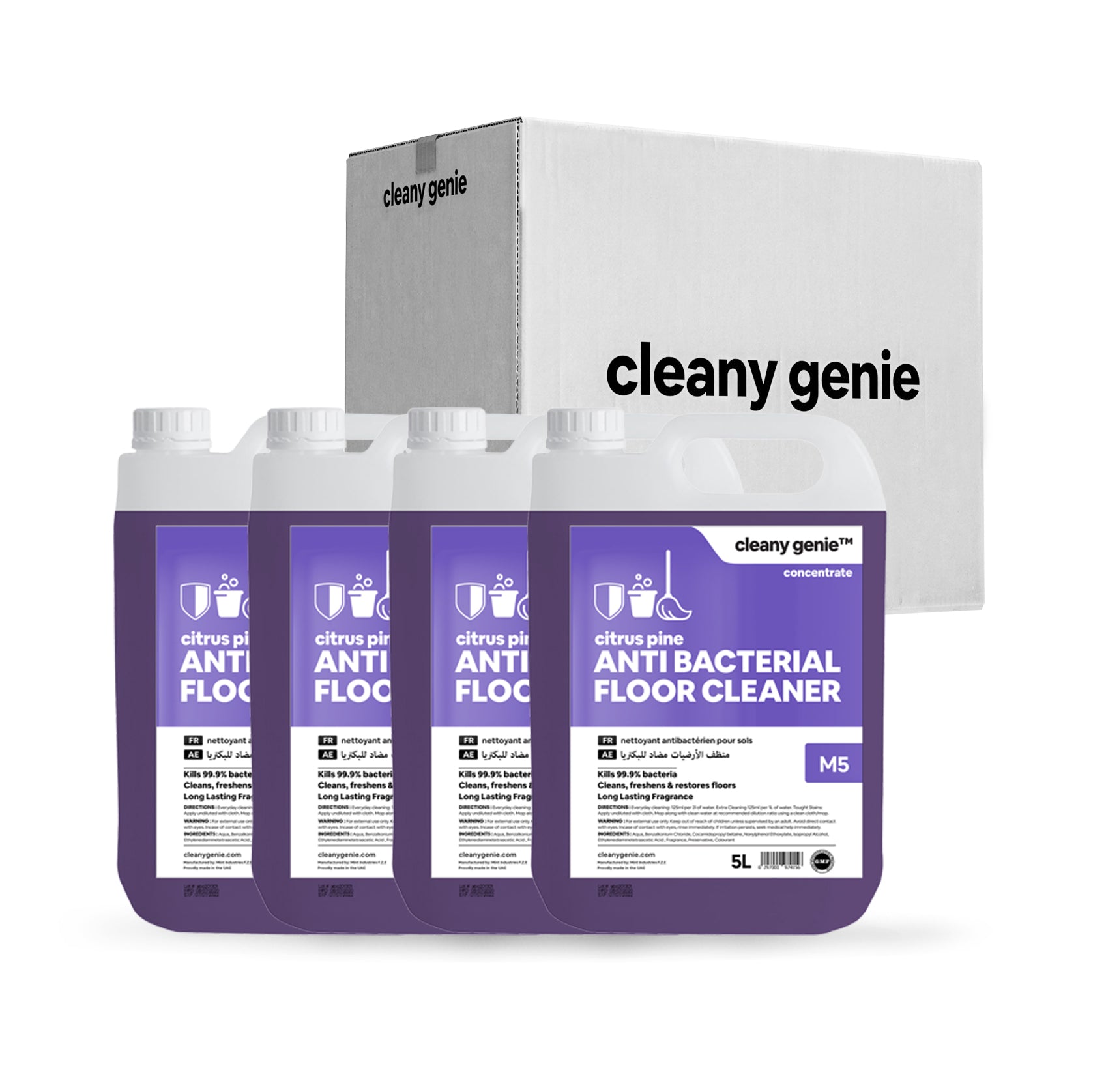 Antibac Floor Cleaner M5 | Citrus Pine 5L | Pack of 4
