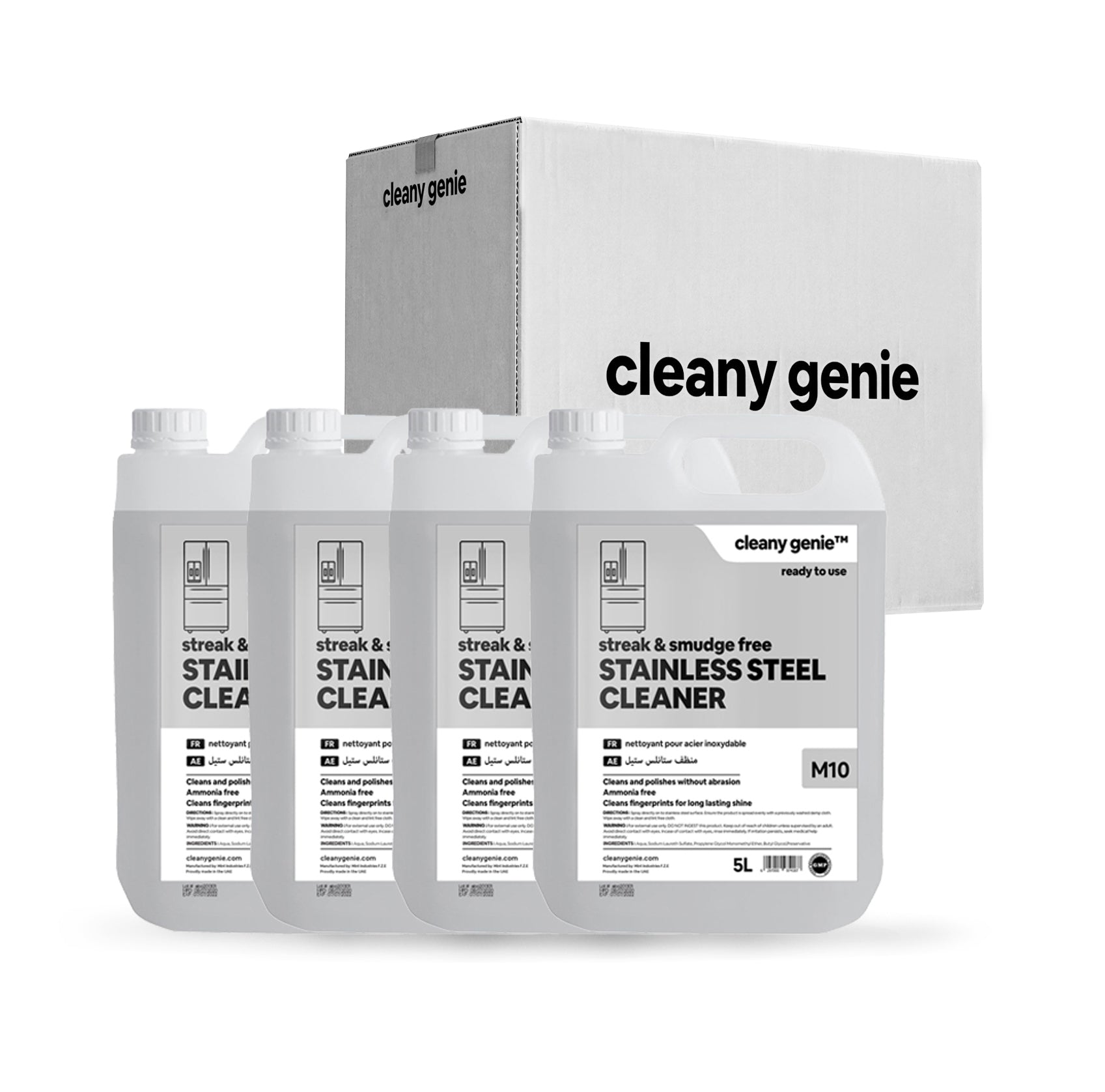 منظف الستانلس ستيل M10 | 5 لتر | حزمة من 4