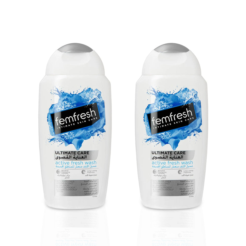 FemFresh Intimate Active Fresh Wash 250ml-(Twin Pack)