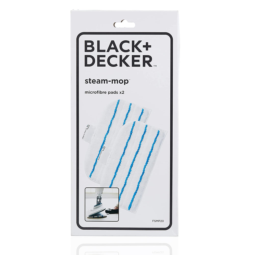 For Black & Decker Genuine FSMP20 Steam mop Microfibre Pad Pack (2)