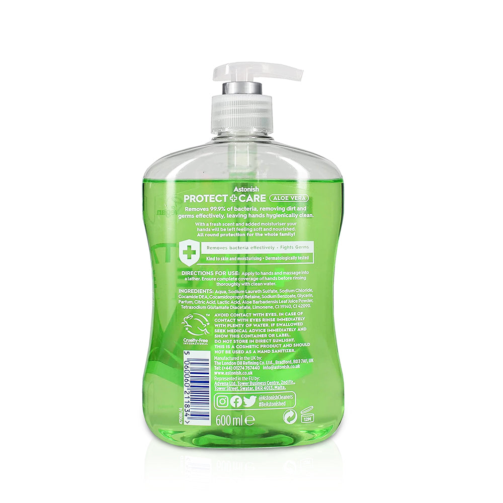 Astonish Clean & Protect Antibacterial Handwash Aloe Vera 600ml