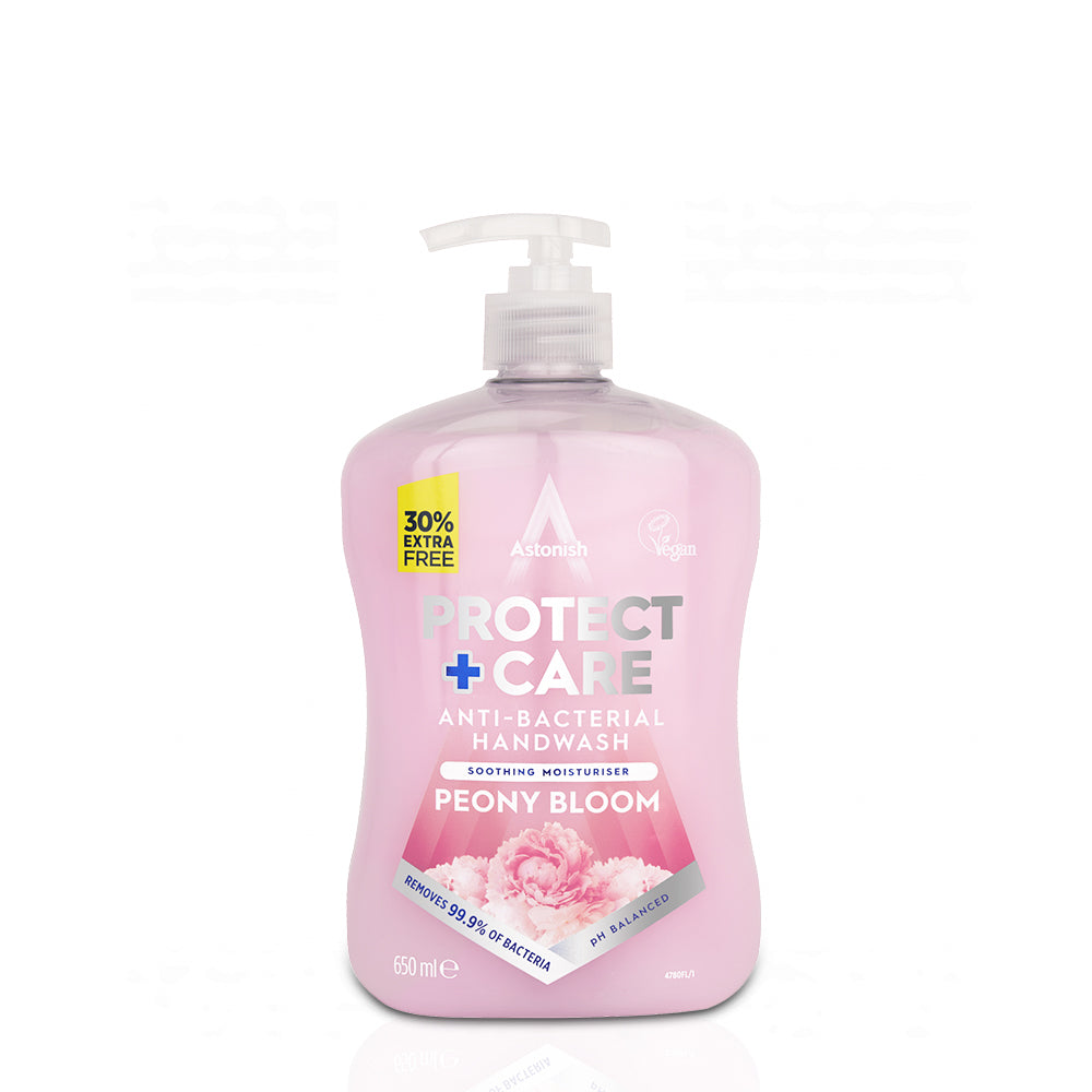 Astonish Protect + Care Anti-Bacterial Handwash Peony Bloom 600ml