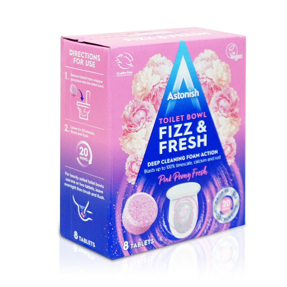 Astonish Toilet Bowl Fizz & Fresh Pink Peony Fresh 8 Pack