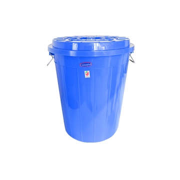 طبلة بلاستيكية مستديرة مع غطاء 45 لتر