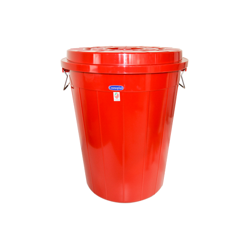 طبلة بلاستيكية مستديرة مع غطاء 70 لتر