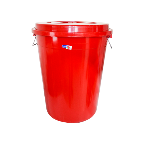 طبلة بلاستيكية مستديرة مع غطاء 100 لتر