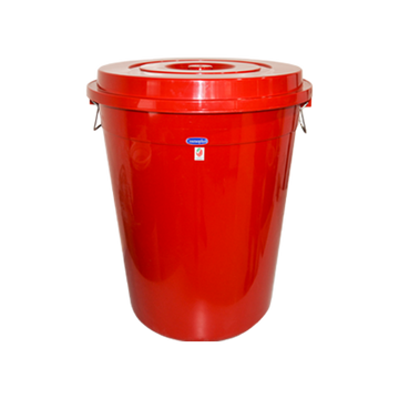 طبلة بلاستيكية مستديرة مع غطاء 125 لتر