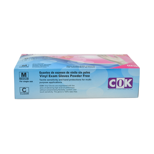 قفازات فينيل خالية من البودرة متوسطة الحجم