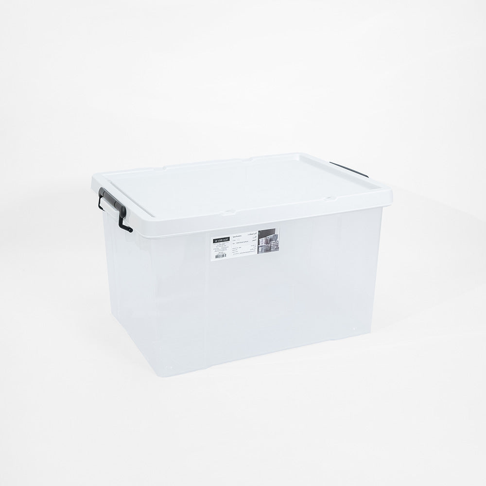 Clear Storage Box with Clear Lid XL 100L