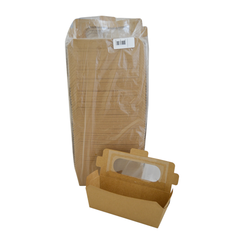 Kraft Baguette Box with Window Small 7" | 50 PCS