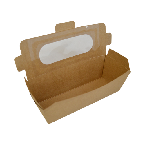 Kraft Baguette Box with Window Small 7" | 50 PCS