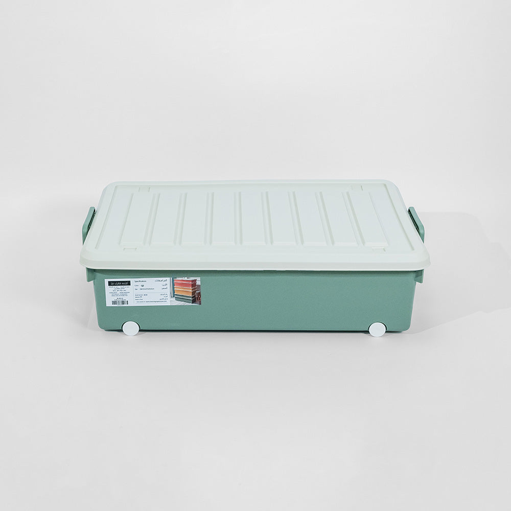 Storage Box with White Lid 38L Green