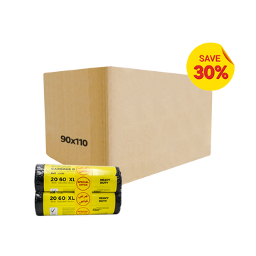 كيس قمامة رولز اسود XL | 90X110 سم | 10 رولز (CTN)