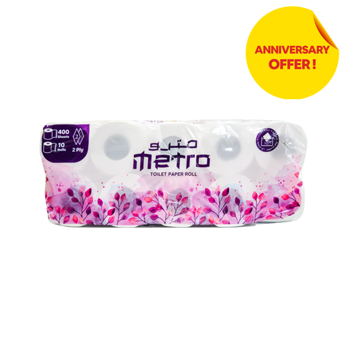 Metro Toilet Roll 400 Sheets | Pack of 10 Rolls