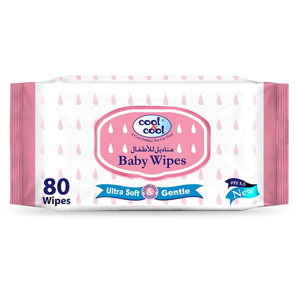 سي اند سي مناديل مبللة للأطفال 80 ثانية عادية بغطاء
