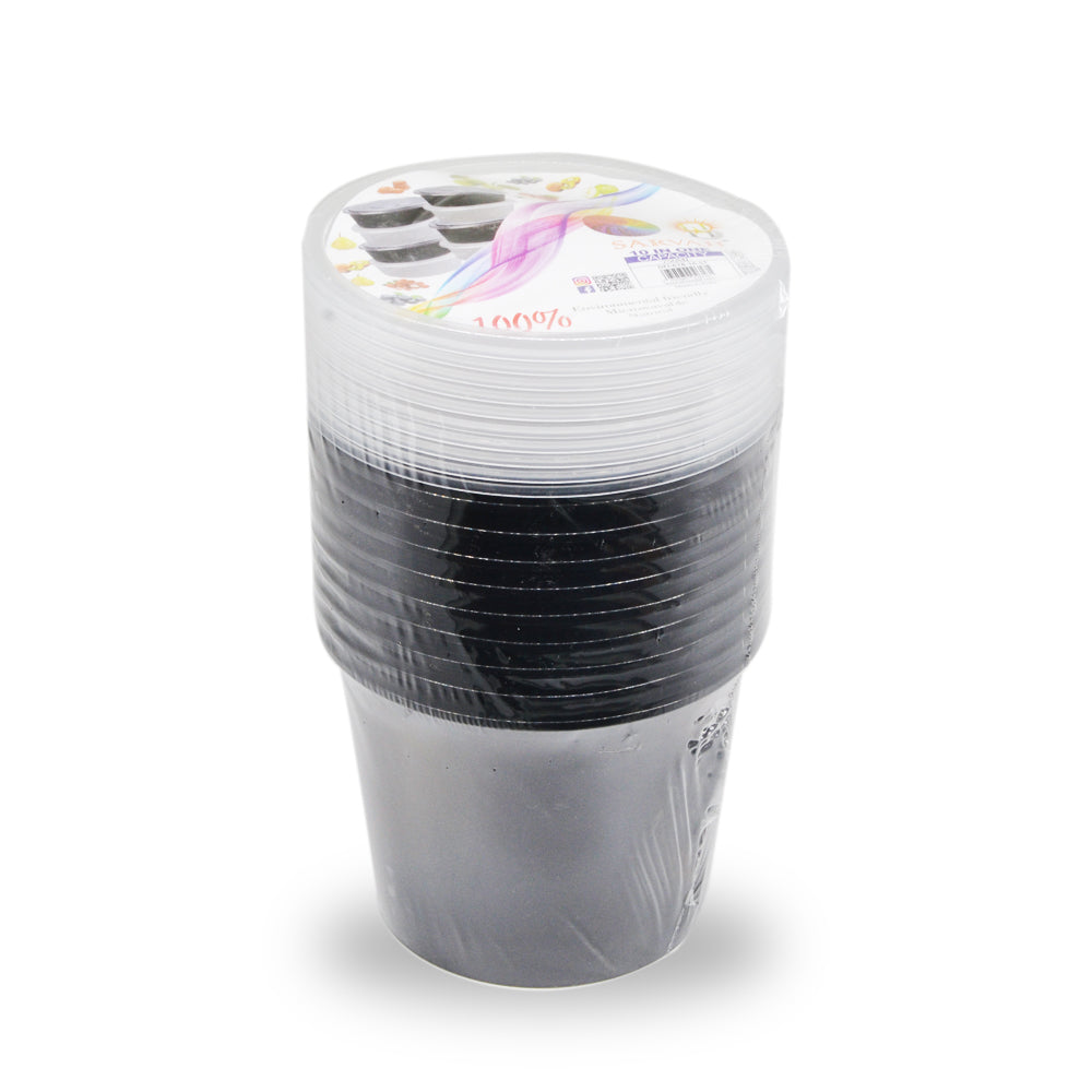 Disp. Bowl with Lid 750ML 10PCS Black