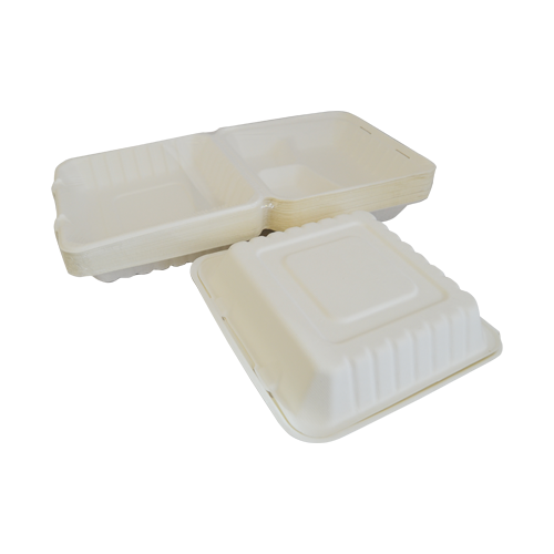 Bio Bagasse Meal Box 9" 3 Section | Pack of 25