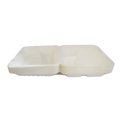 Bio Bagasse Meal Box 9" 3 Section | Pack of 25