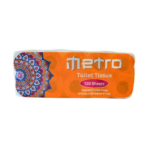 Metro Toilet Roll 120 Sheets | Pack of 10 Rolls