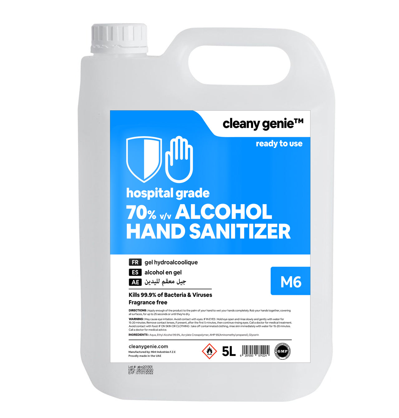 70% Alcohol Hand Sanitizer Gel M6 | 5L
