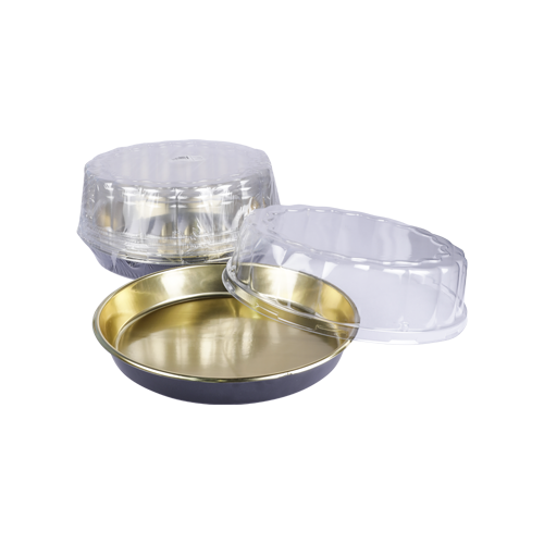 Gold Base Cake Container Round with Lid 30CM | 5 PCS