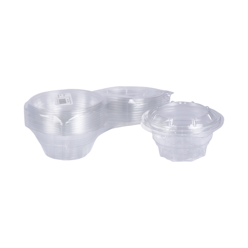Round Hinged Salad Bowl 250ML | 10 PCS