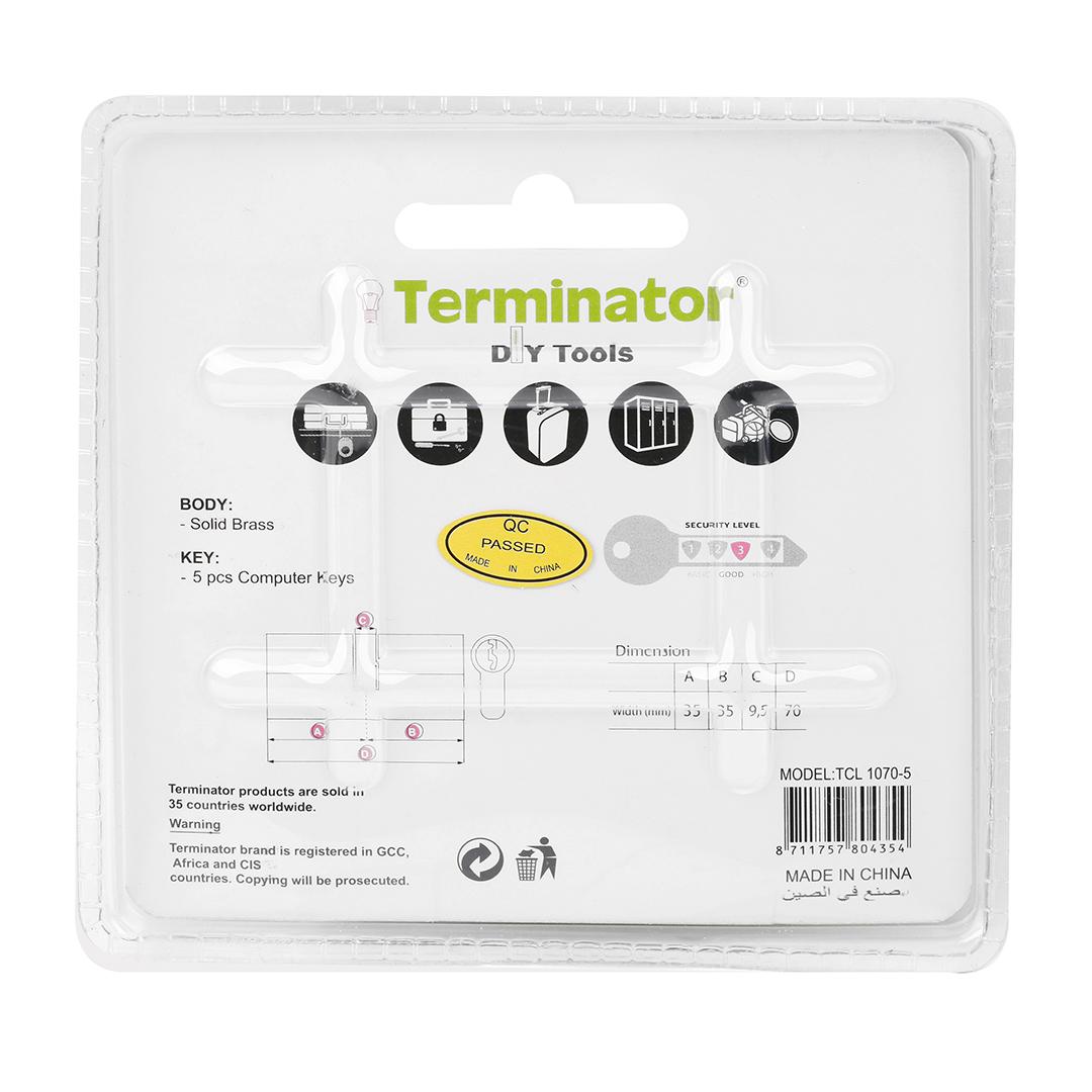 Terminator Cylinder Door Lock with 5 Keys (35X35X35SB)