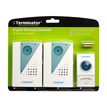 Terminator Door Bell Digital Wireless With 38 Different Melodies + 1T with 2R DC