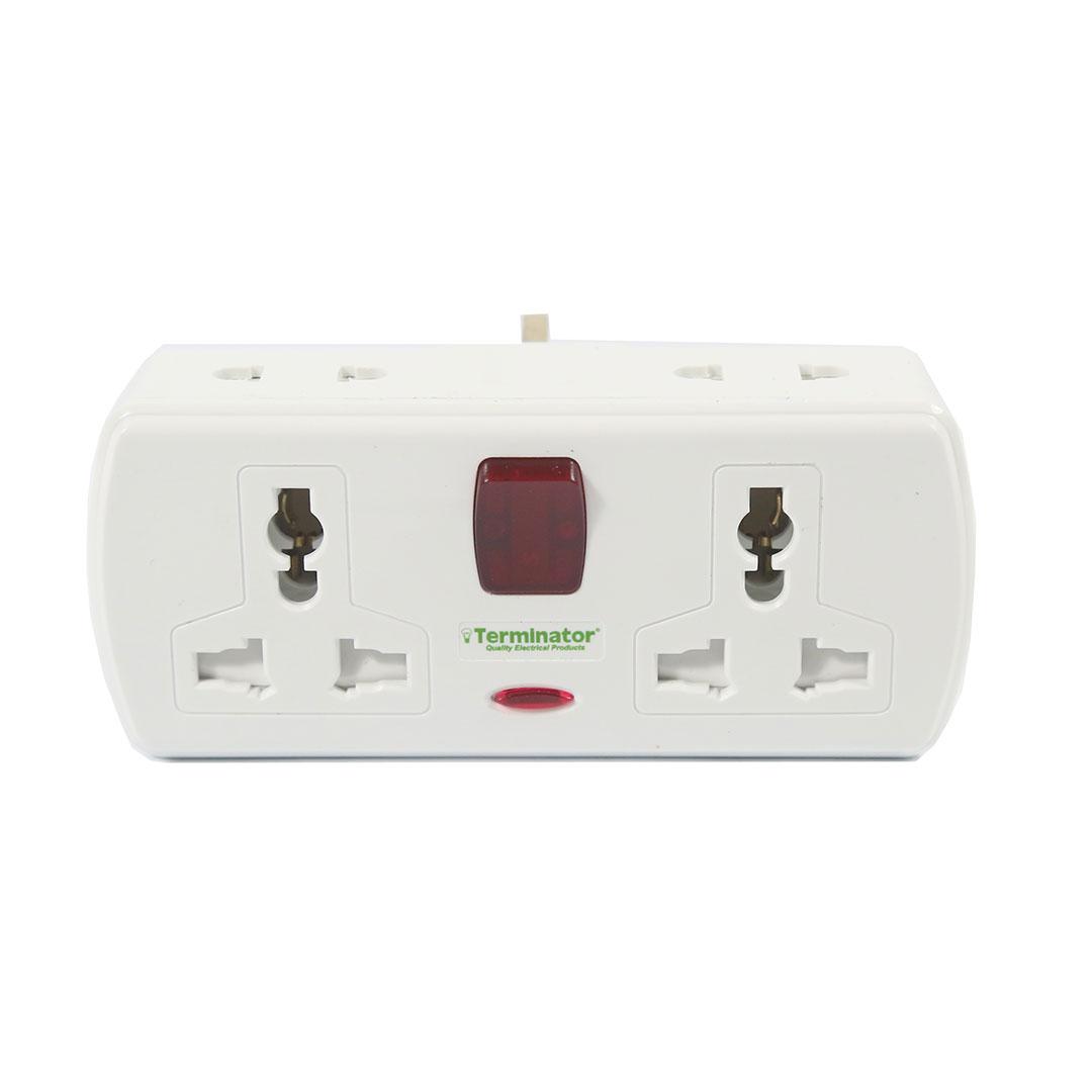 Terminator 4 Way Universal T-Socket With One Switch and Indicator Esma