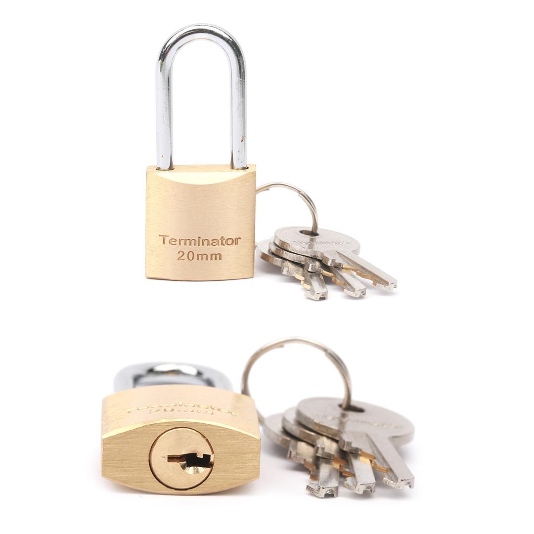 Terminator Long Shackle Brass Pad Lock 20MM with 3 Keys