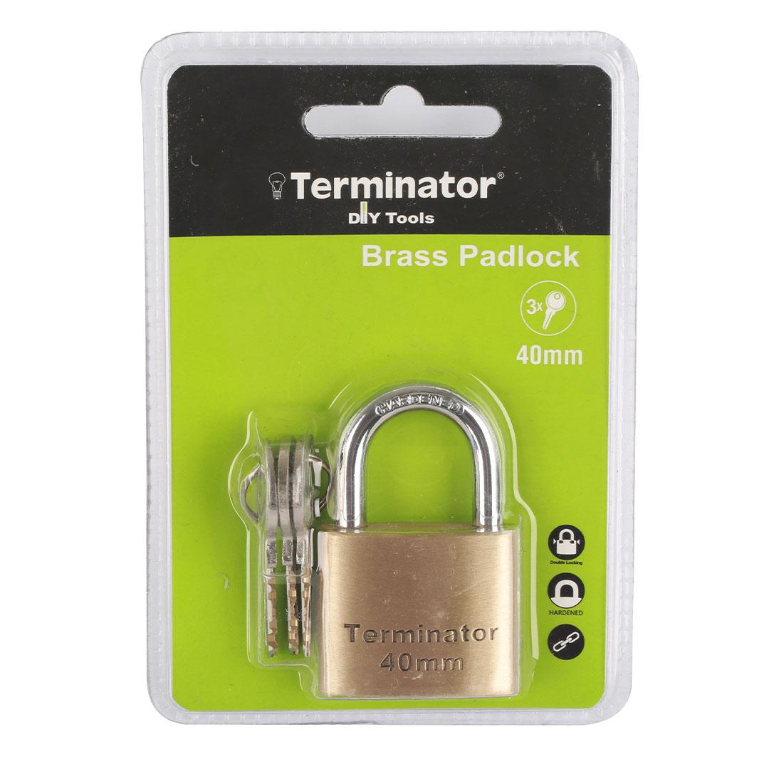 Terminator Brass Pad Lock 40MM