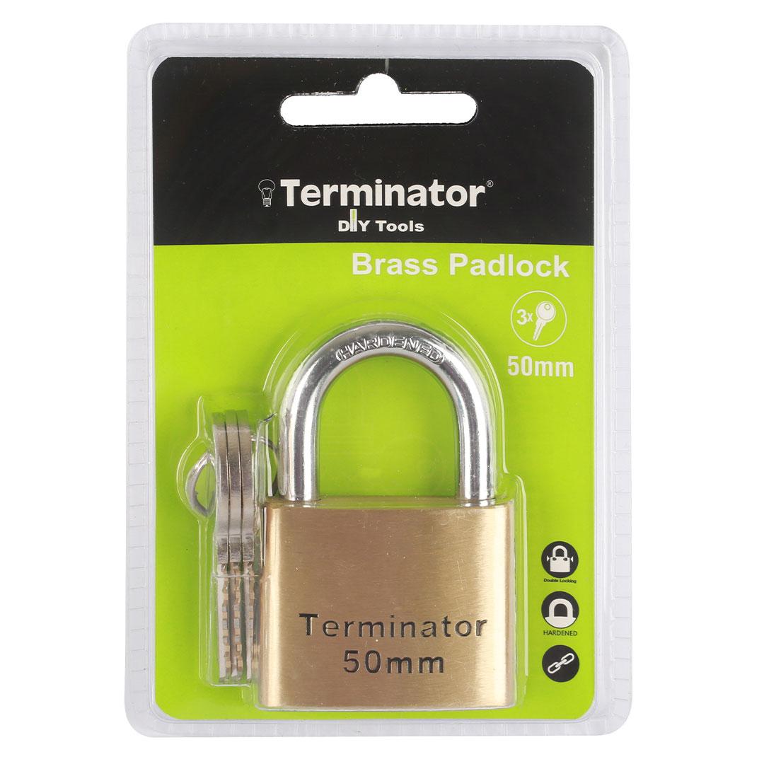 Terminator Brass Pad Lock 50MM